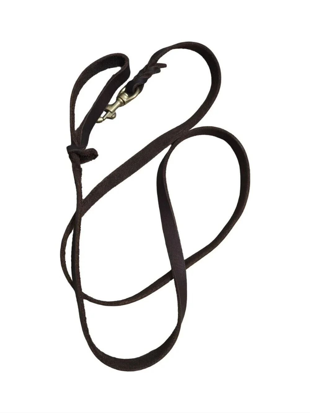 Handmade Leather Dog Leash with Gold Hardware, Training, Dog Walking
